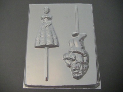 107sp Pretty Girl Ugly Man Chocolate or Hard Candy Lollipop Mold 107sp Pretty Girl Ugly Man Chocolate or Hard Candy Lollipop Mold