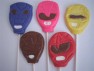 109sp Strong Rangers Face Chocolate or Hard Candy Lollipop Mold