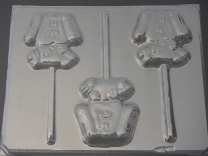 122sp Blue Dog Chocolate or Hard Candy Lollipop Mold