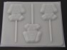 122sp Blue Dog Chocolate or Hard Candy Lollipop Mold